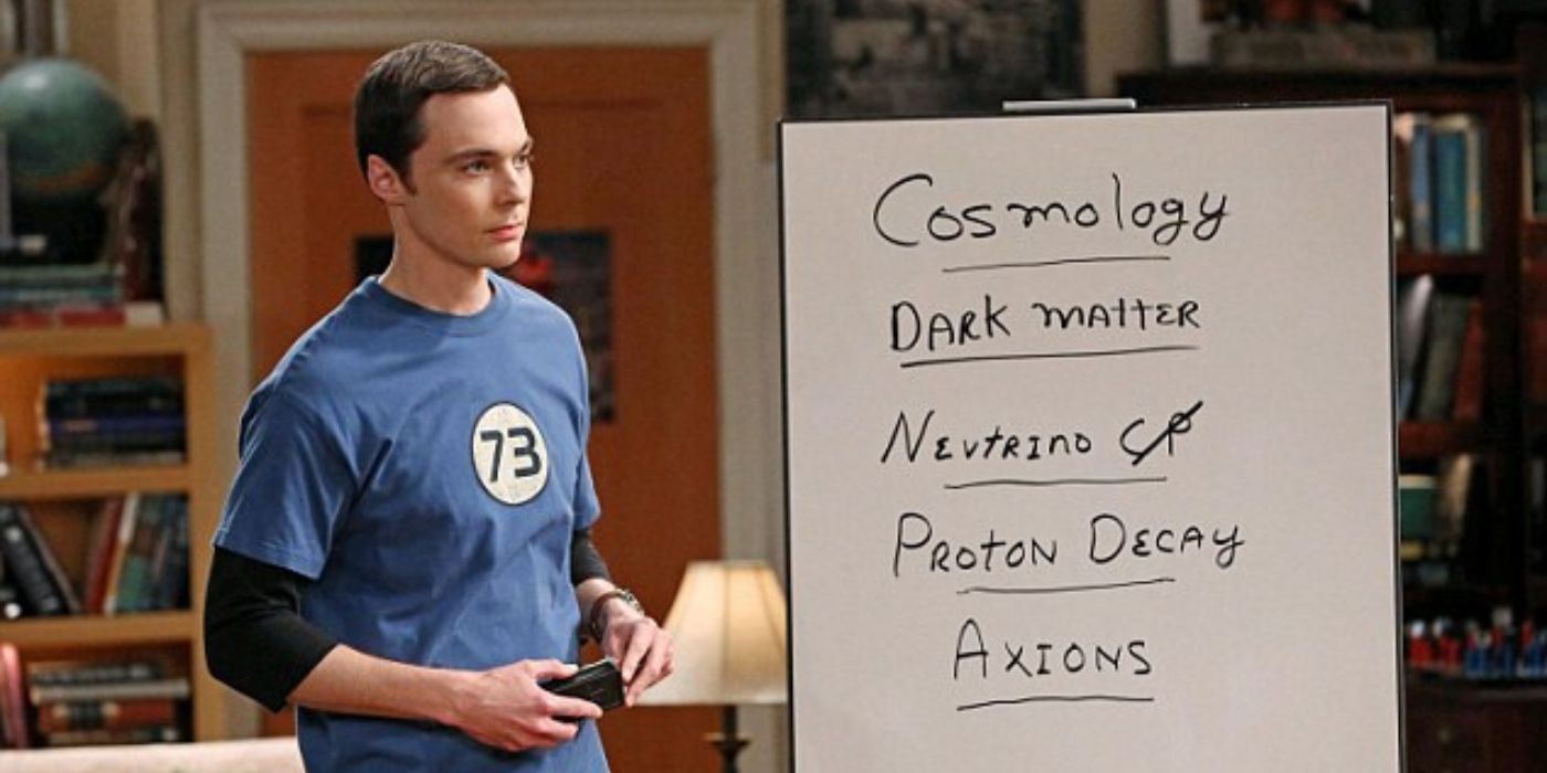 Sheldon stands in front of his white board on TBBT