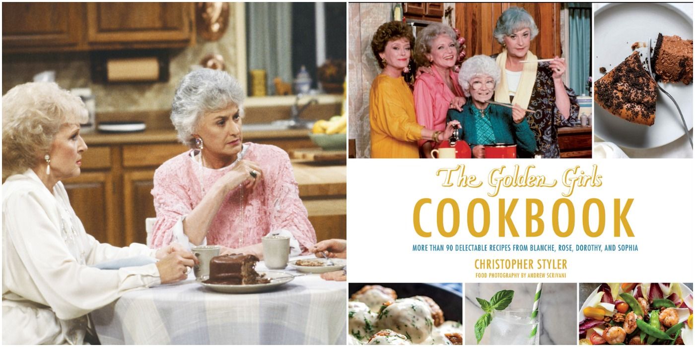 Split Image of Golden Girls and Cookbook