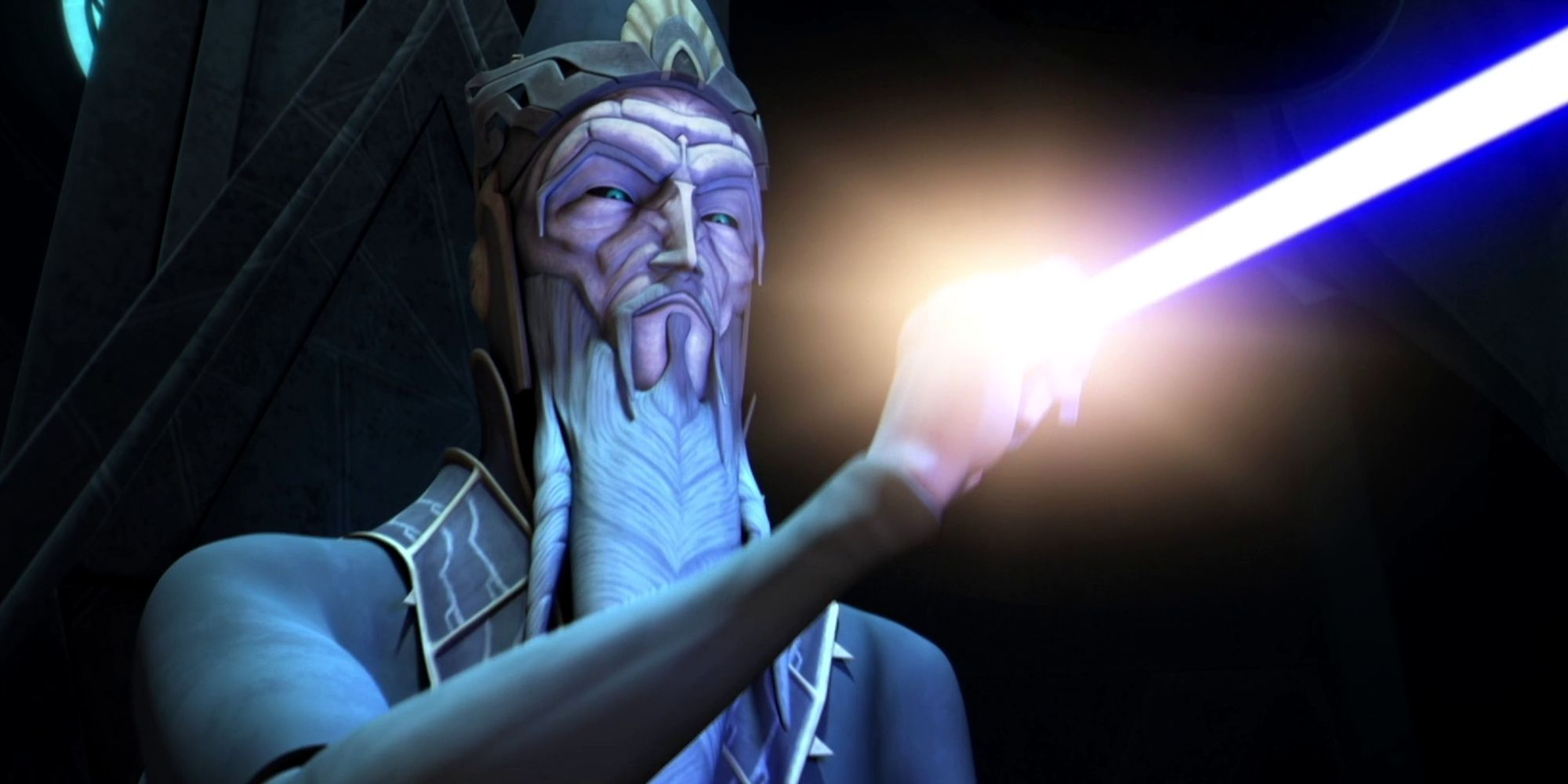 The Father stopping a lightsaber with his hand in Star Wars The Clone Wars