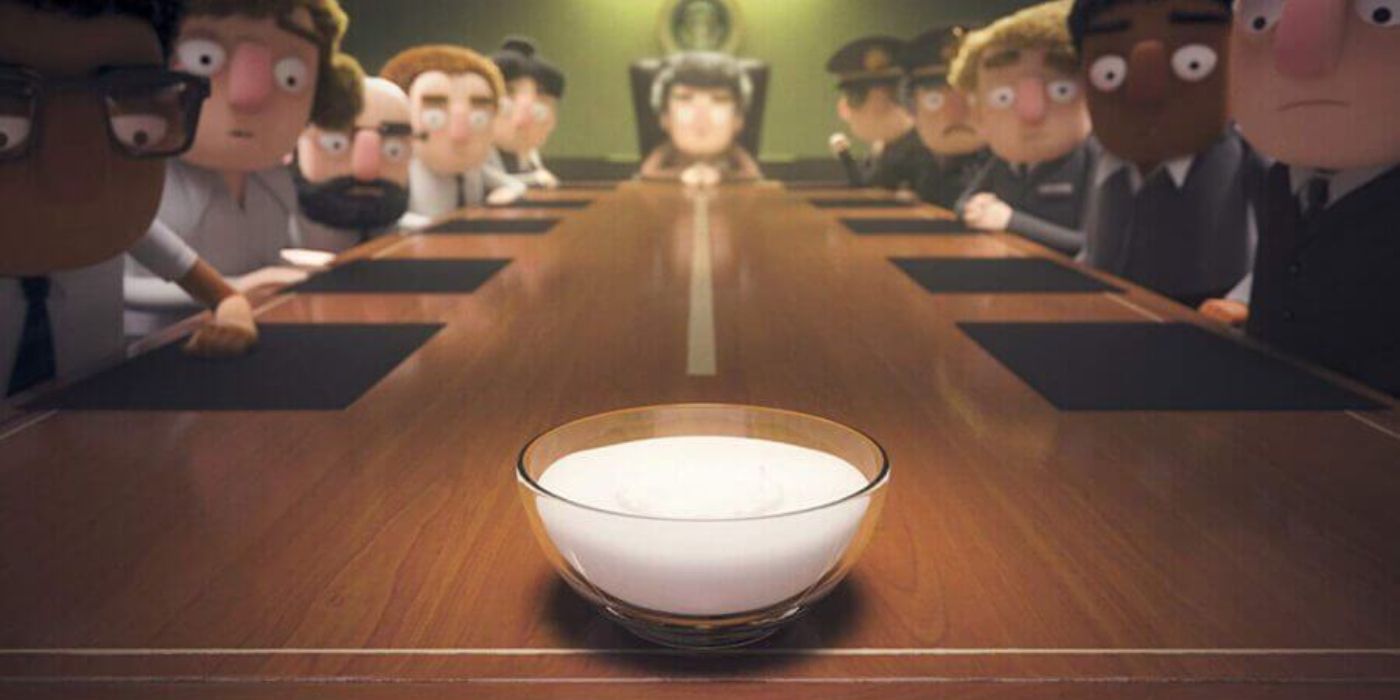 Yogurt in front of world leaders in Love Death and Robots
