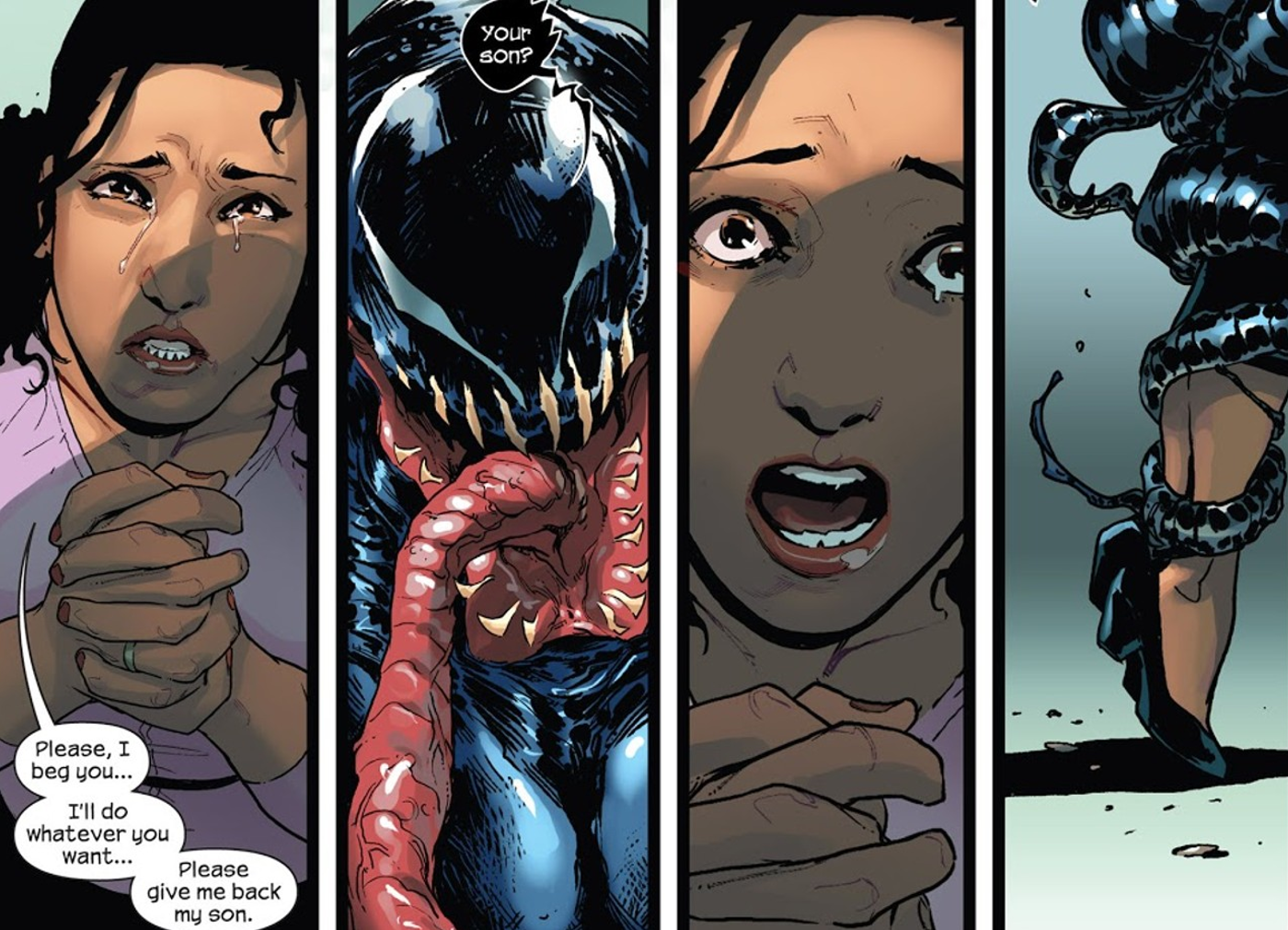 venom kills miles morales mother spider man