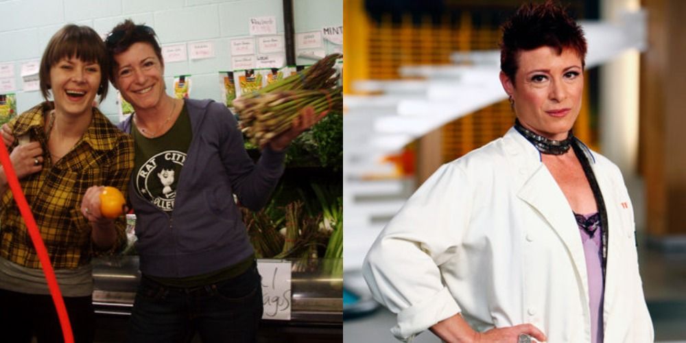 Two side by side images of Robin from Top Chef