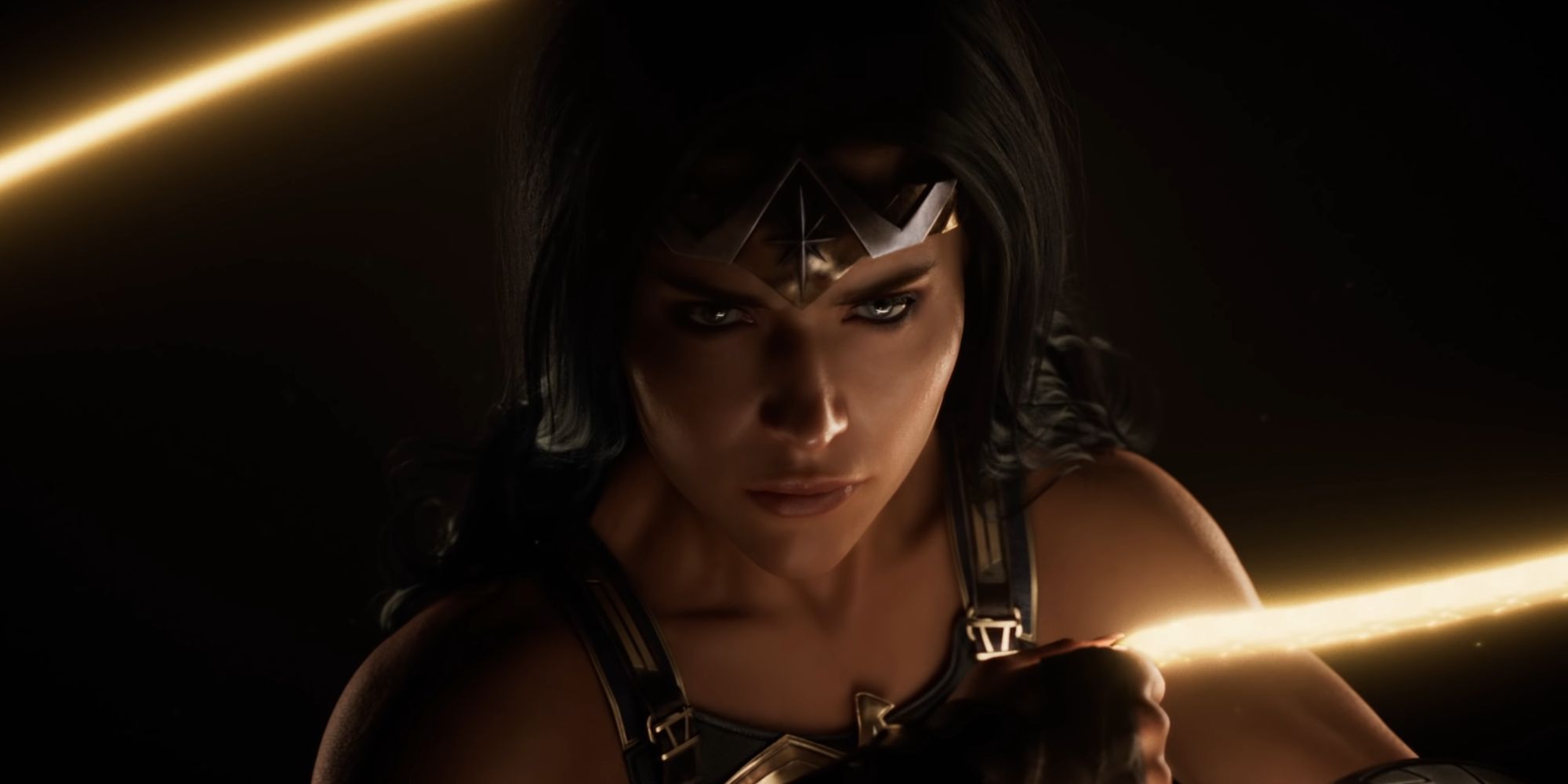 Wonder Woman wielding her lasso in the Wonder Woman game trailer