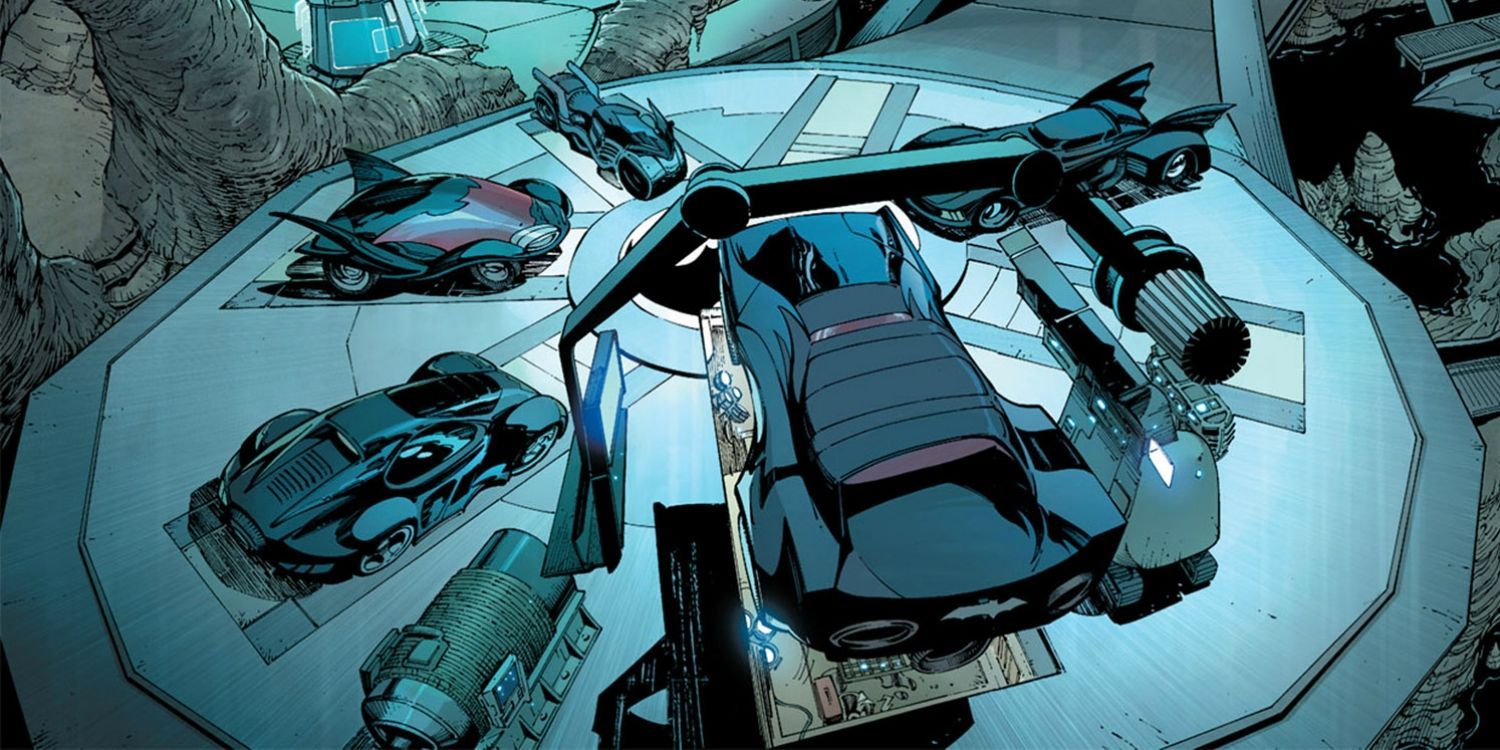 batmobile coming out of batcave